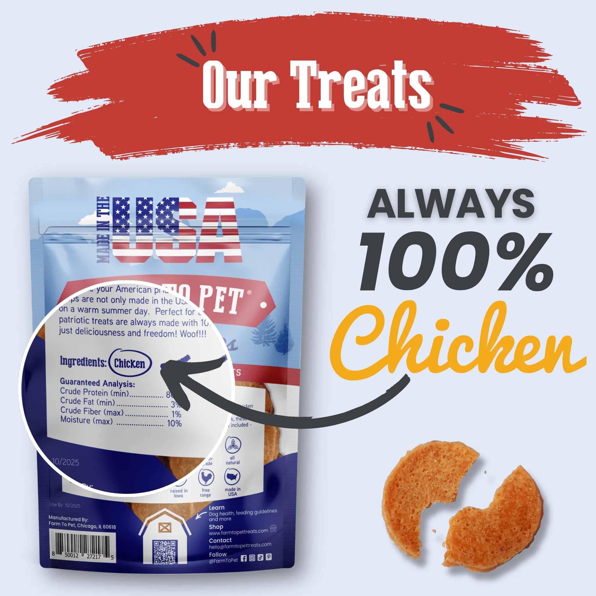 Americana Chicken Chips for Dogs | Celebrate with USA-made Dog Treats - Image 2