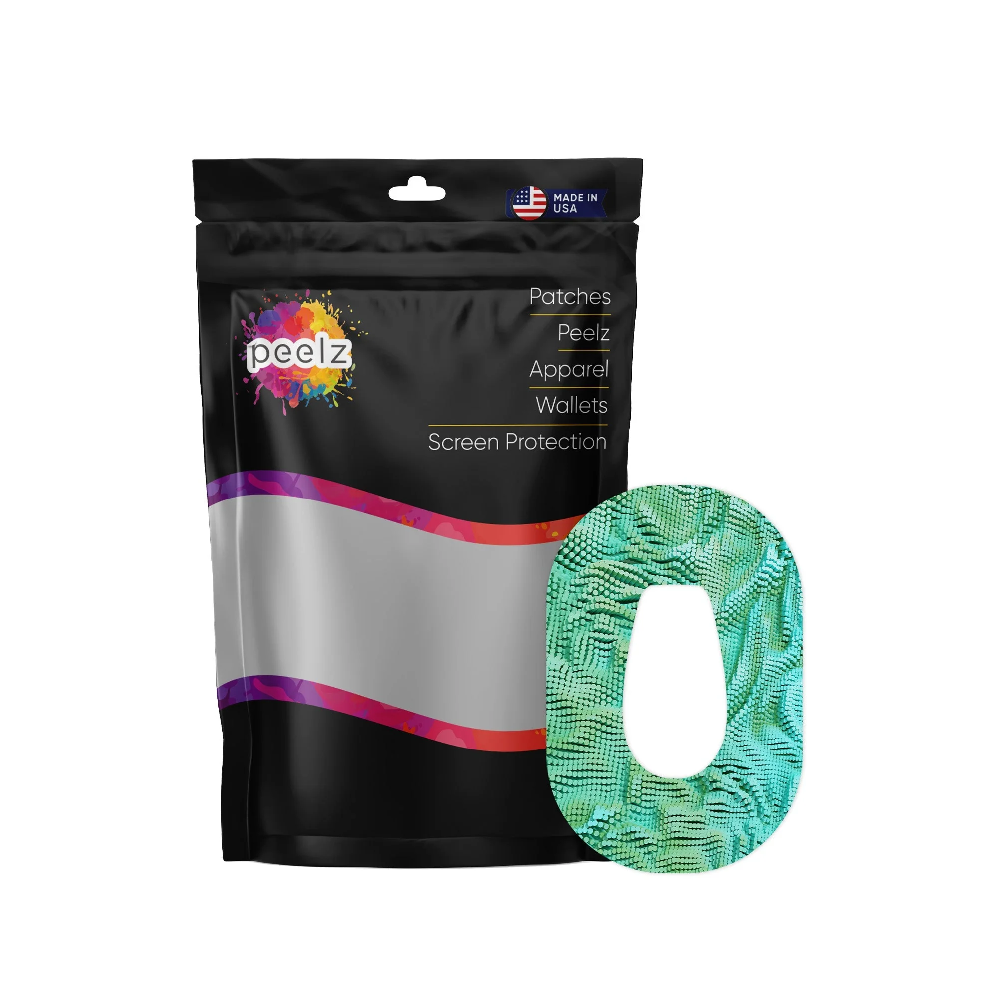 Aqua Ripple Patch  Tape Designed for the DEXCOM G6