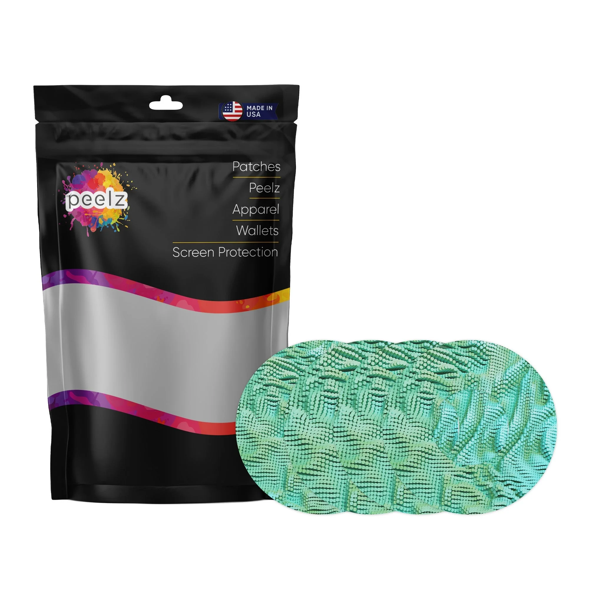 Aqua Ripple Patch Tape Designed for the FreeStyle Libre 2 - Image 2