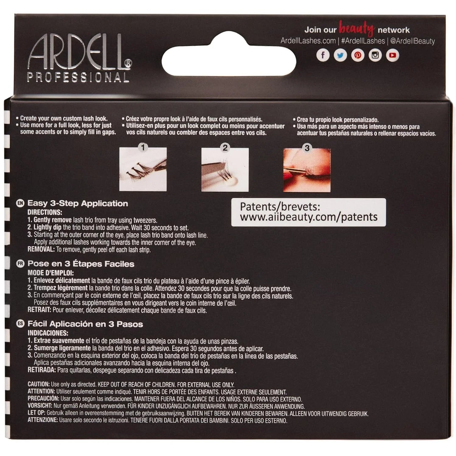 Ardell Double Up - Knotted Flare Trios - Medium Black - Image 2