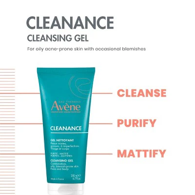 Avene Cleanance Cleansing Face and Body Gel for Acne Prone & Oily Skin 6.7 fl oz - Imperfect Container - Image 3