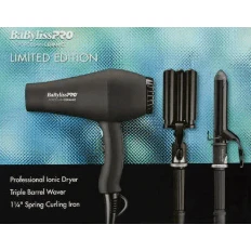 BaBylissPRO Styling Set: Carrera2 Dryer + Triple Barrel Waver + 1.25" Curling Iron