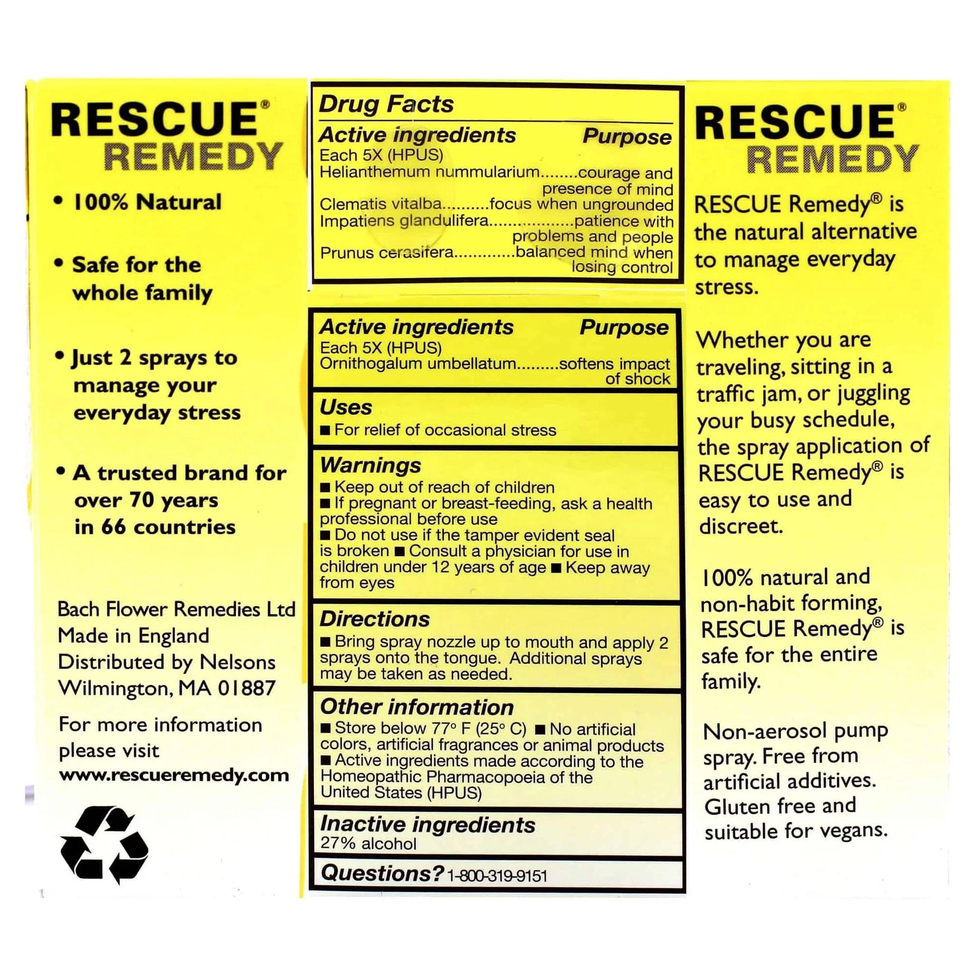 Bach Flower Rescue Remedy Spray - Natural Stress Relief 20 ml - Image 2