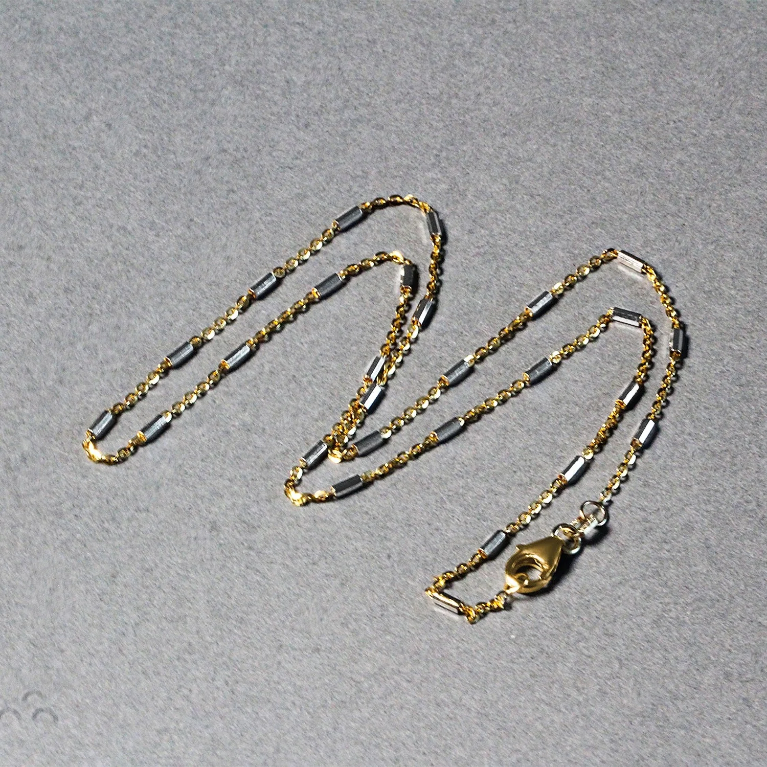 Bar Links Pendant Chain in 14k Two Tone Gold (1.4mm) - Image 11