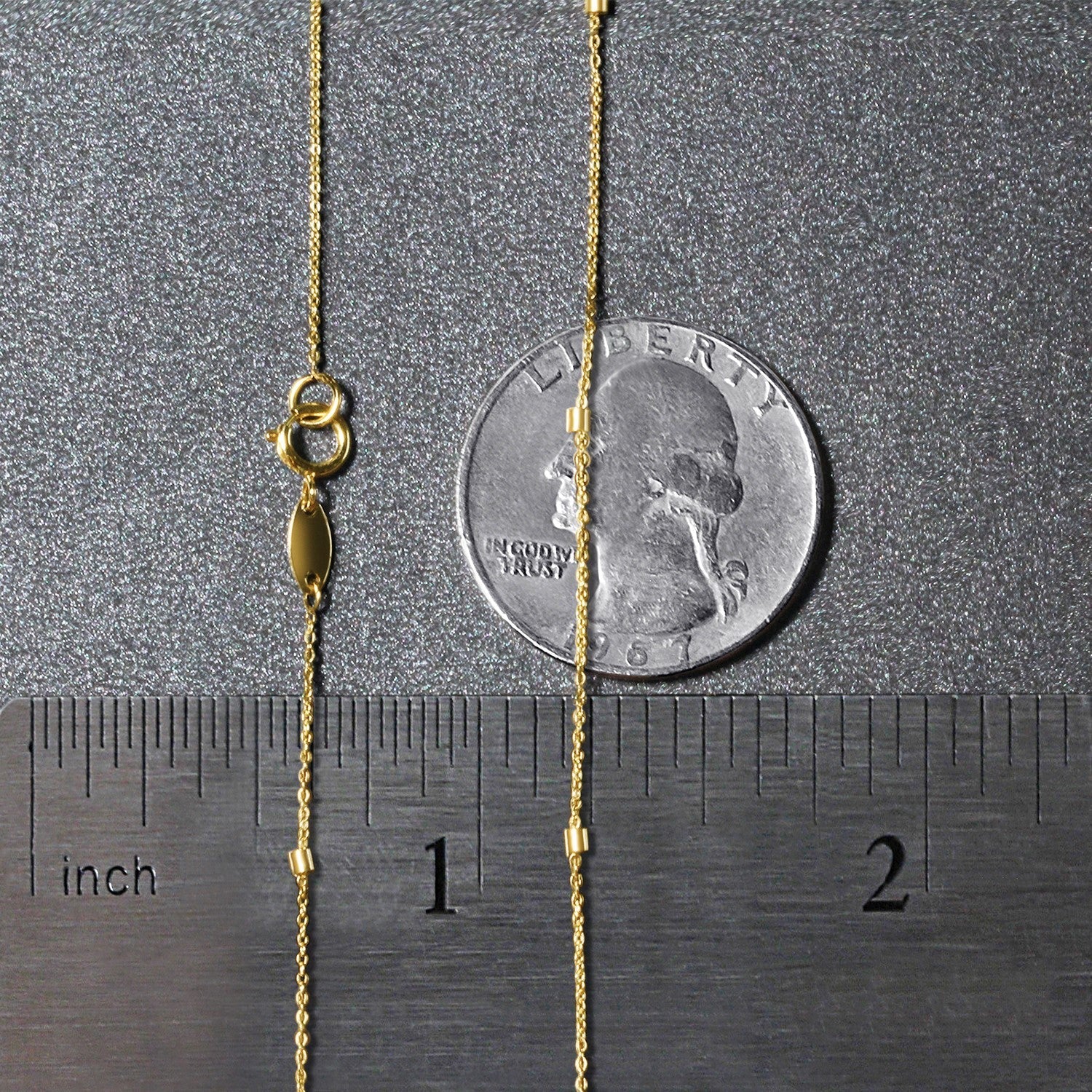 Bead Links Pendant Chain in 14k Yellow Gold (1.5mm) - Image 12