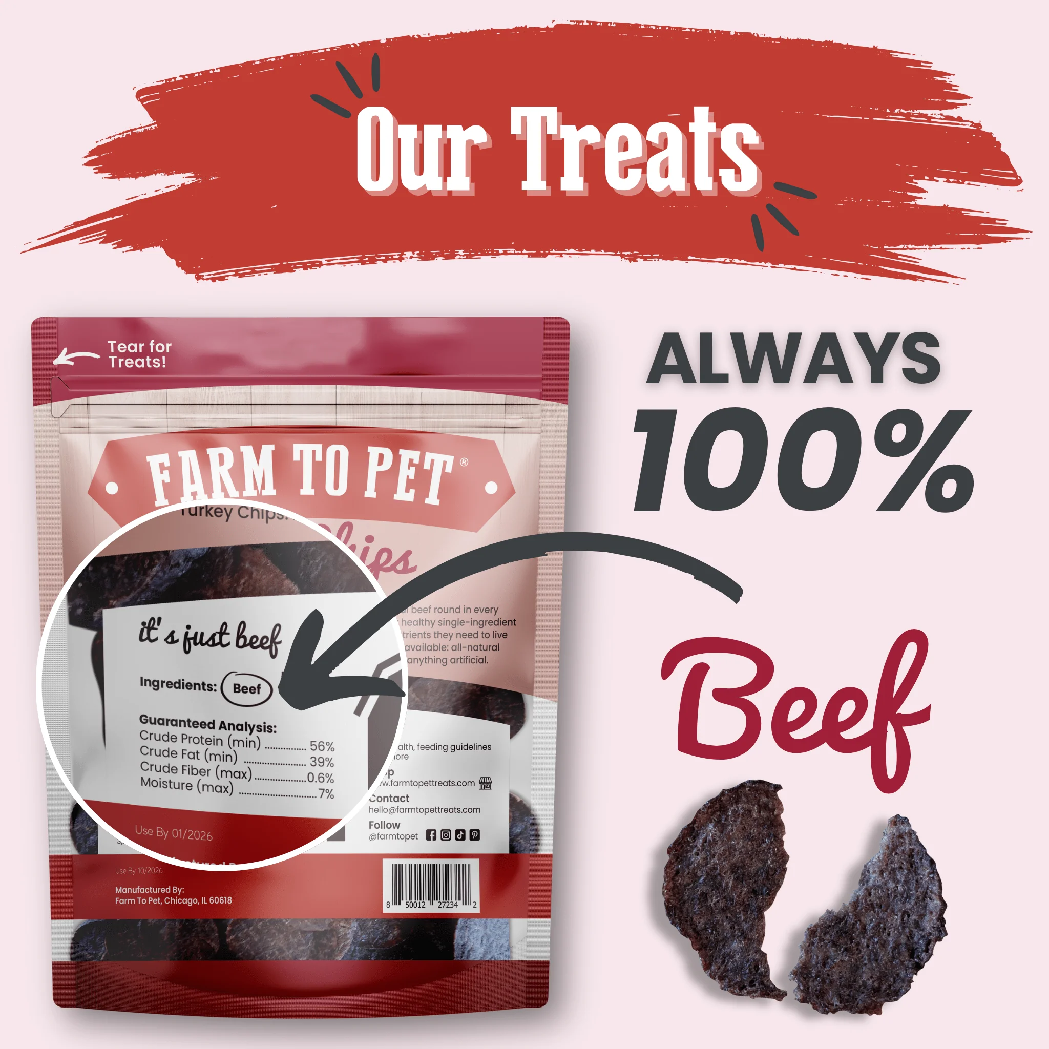 Beef Chips Dog Treats | Single-Ingredient Healthy Treats for Dogs - Image 9