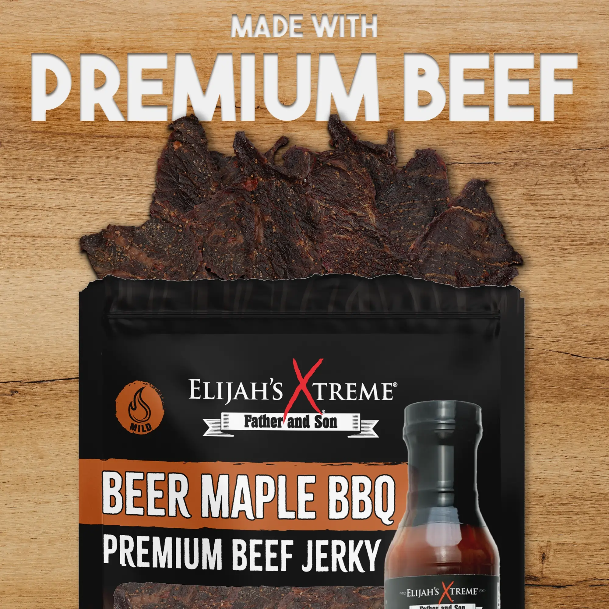 Beer Maple BBQ Beef Jerky - 6 bags (1lb) - Image 3