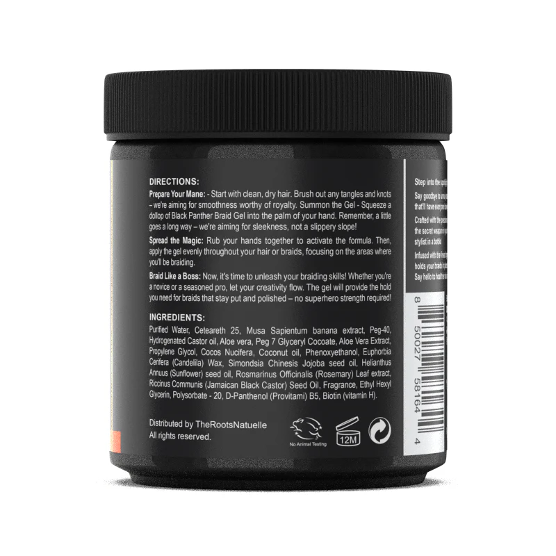 Black Panther Strong Extreme Hold Braid Gel, 16 oz - Image 2