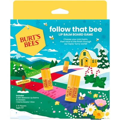 Burt's Bees Holiday Limited Edition Follow that Bee Board Game Lip Balm Gift Set - New