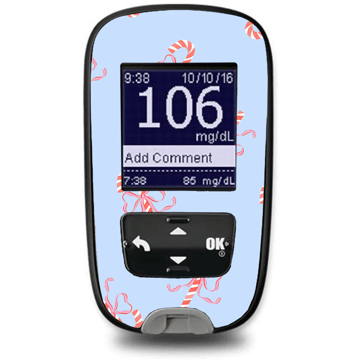 Candy Cane Lane Accu-Chek Guide Glucometer Sticker - Pump Peelz - Image 2