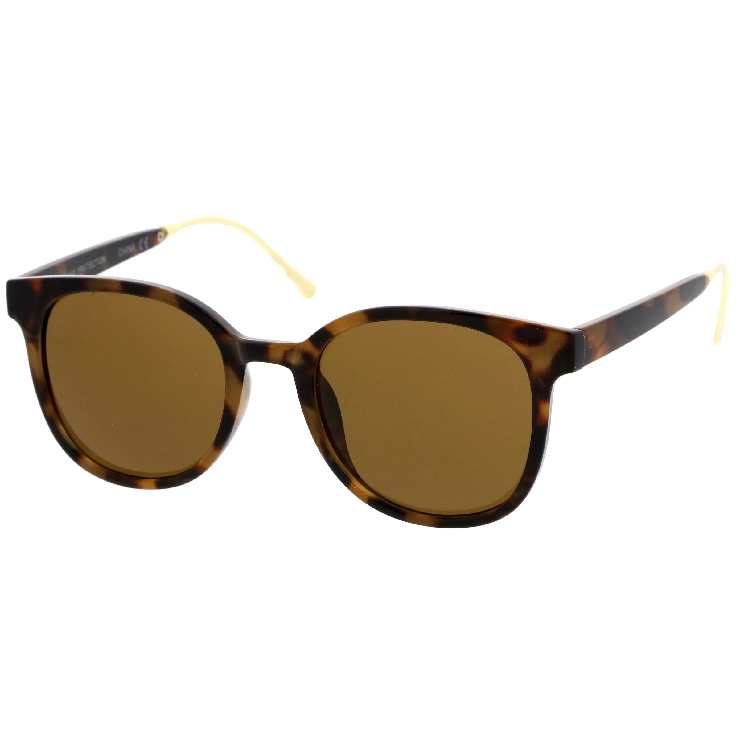 Casual Metal Temple Square Lens Horn Rimmed Sunglasses A750 - Image 2