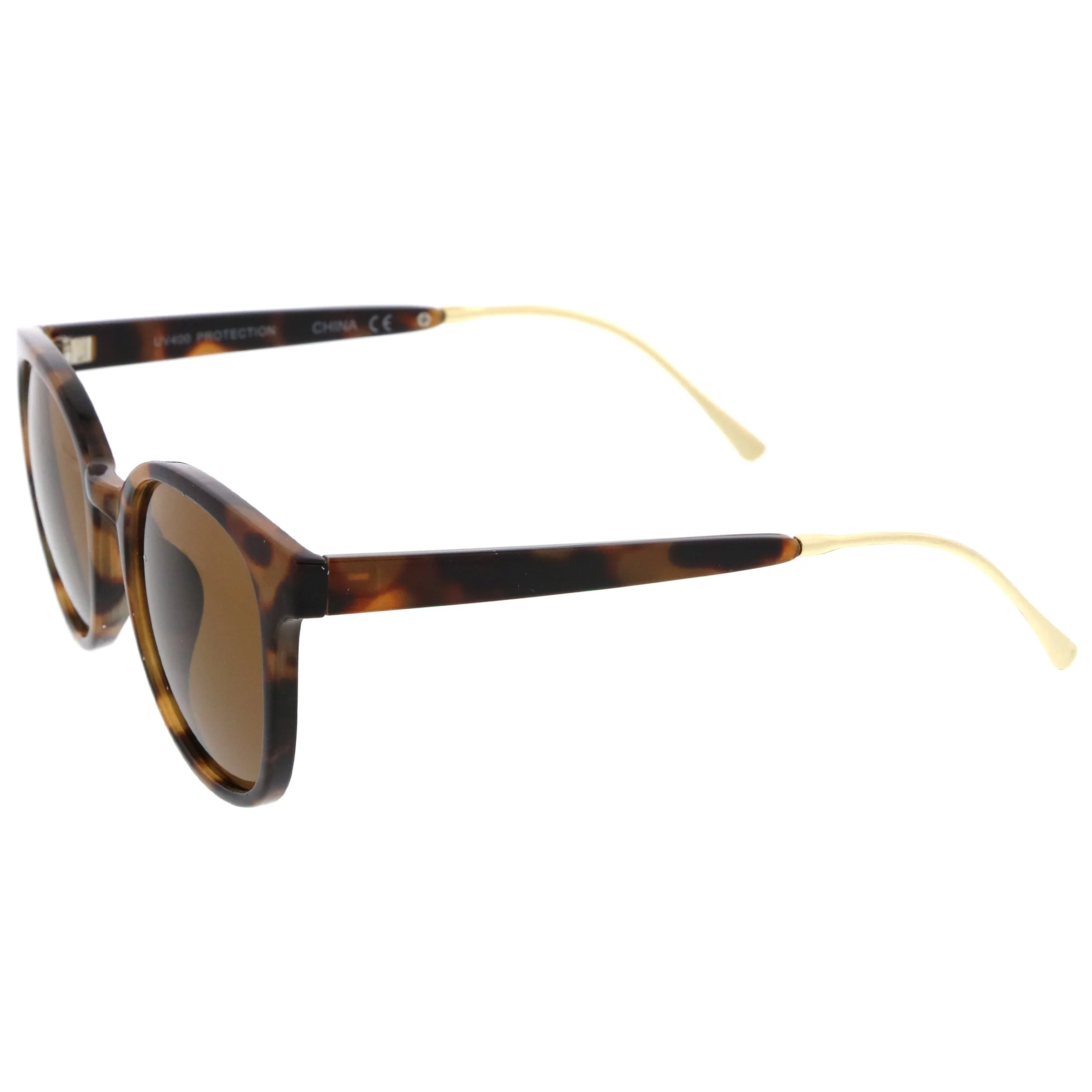 Casual Metal Temple Square Lens Horn Rimmed Sunglasses A750 - Image 3