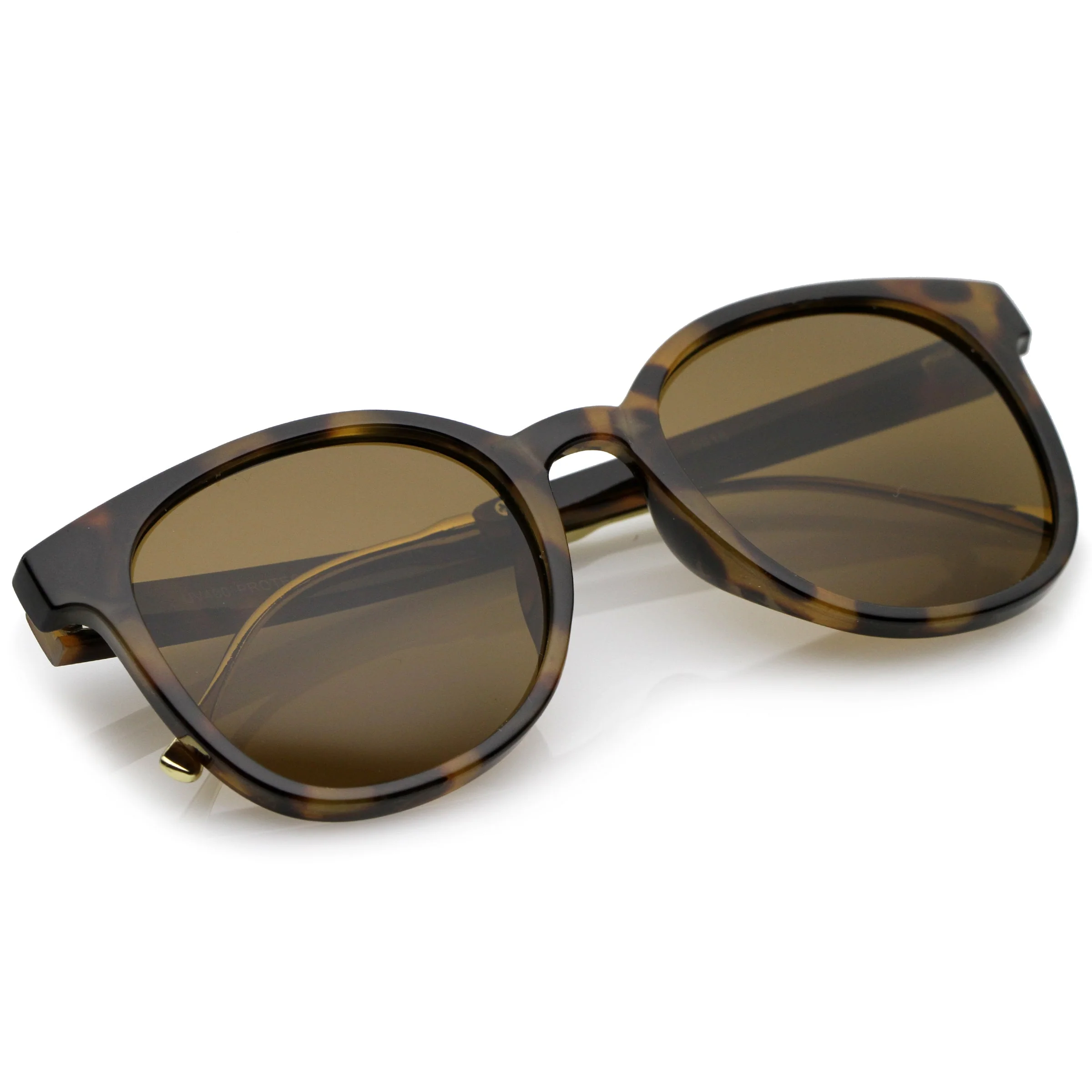 Casual Metal Temple Square Lens Horn Rimmed Sunglasses A750 - Image 4