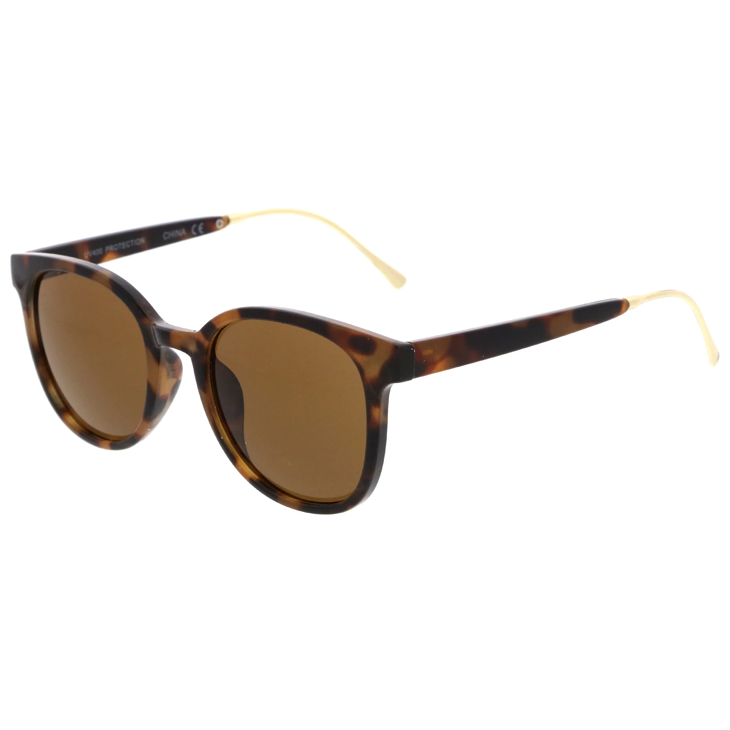 Casual Metal Temple Square Lens Horn Rimmed Sunglasses A750 - Image 5