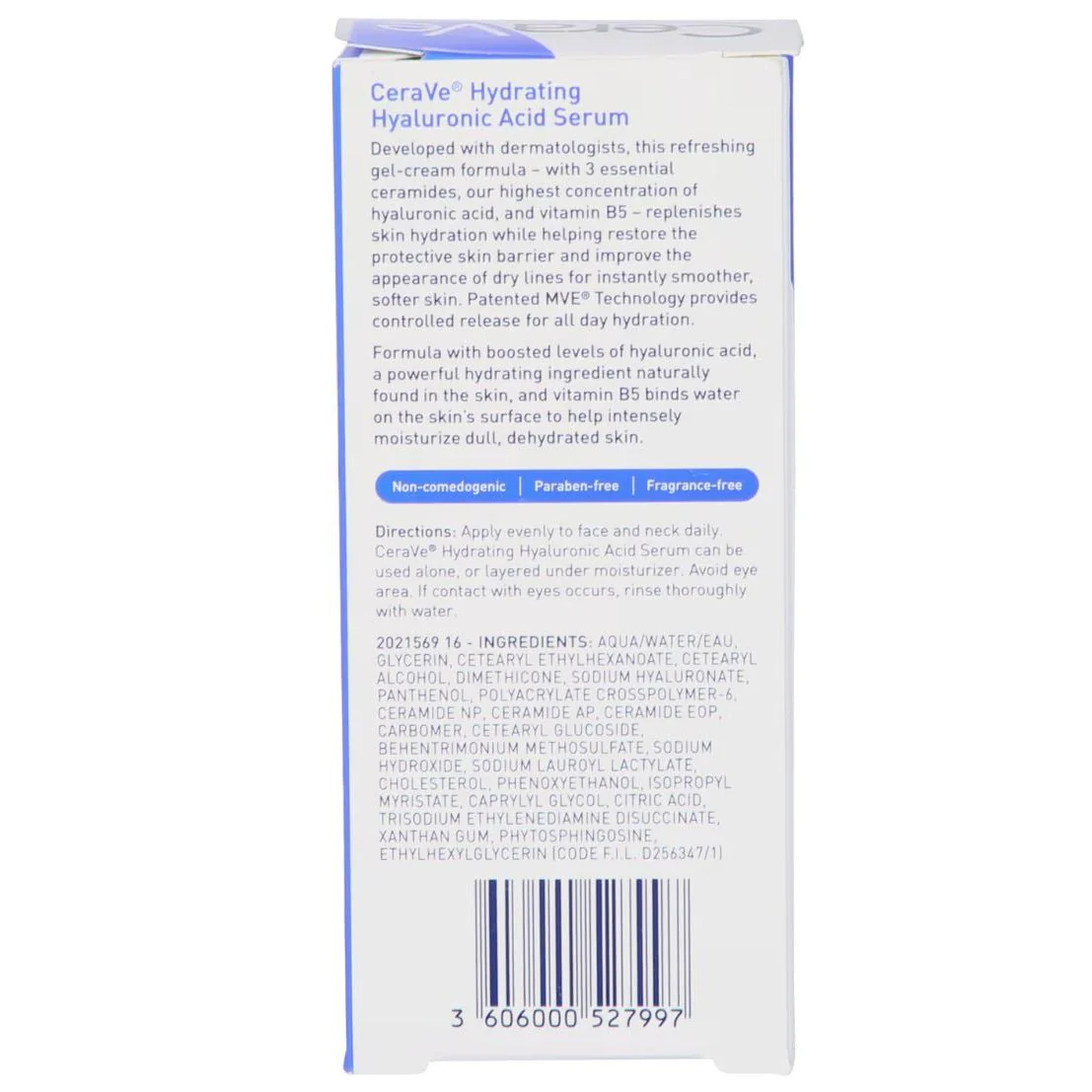 CERAVE HYDRATING HYALURONIC ACID SERUM 1 0z - Image 2