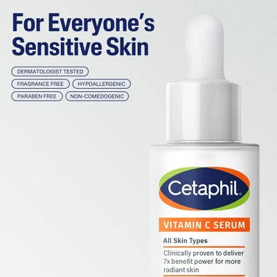 Cetaphil Brightening Vitamin C Face Serum 1fl oz - Imperfect Box - Image 3