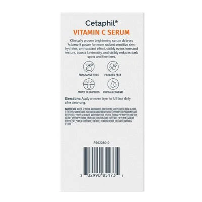 Cetaphil Brightening Vitamin C Face Serum 1fl oz - Imperfect Box - Image 4