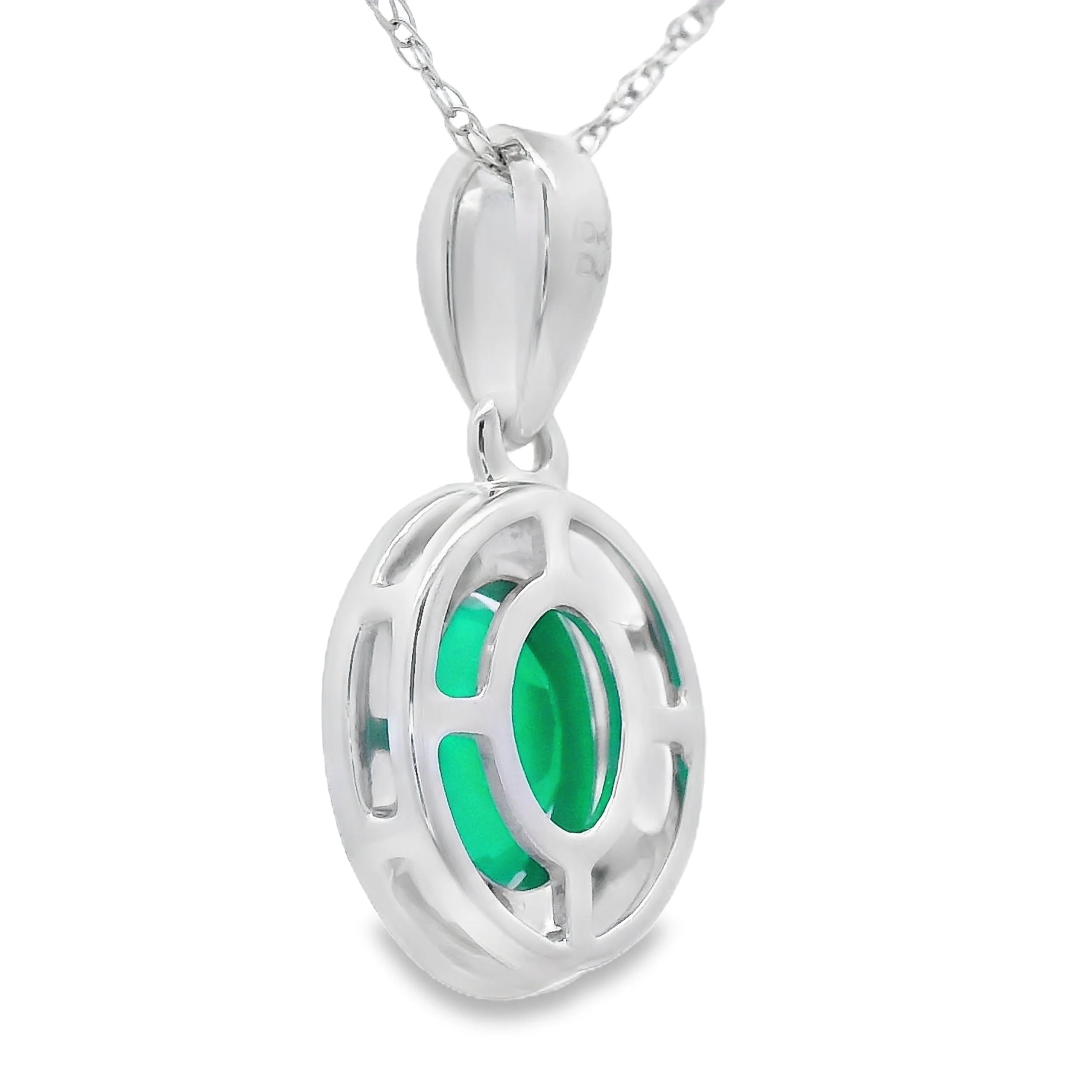 Chalcedony Diamond Fashion Pendants 10KT White Gold - Image 2