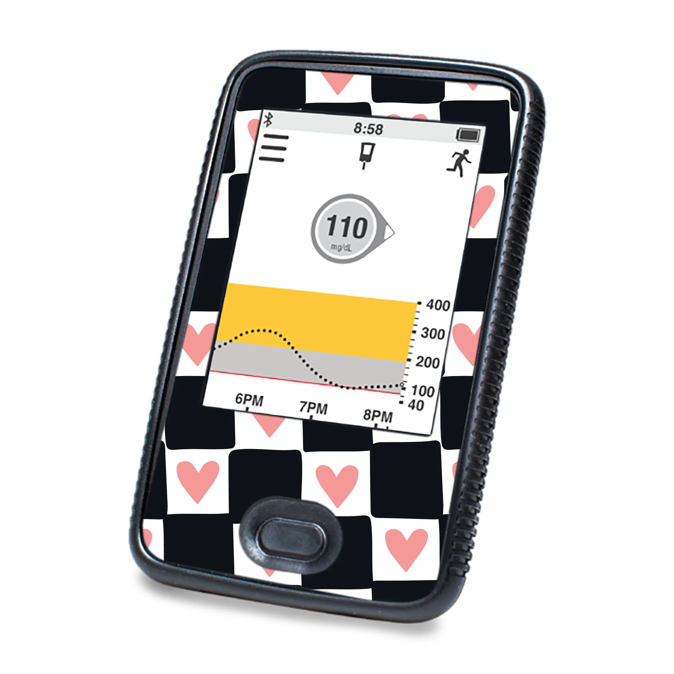 Checkered Hearts DEXCOM G6 Touchscreen Receiver