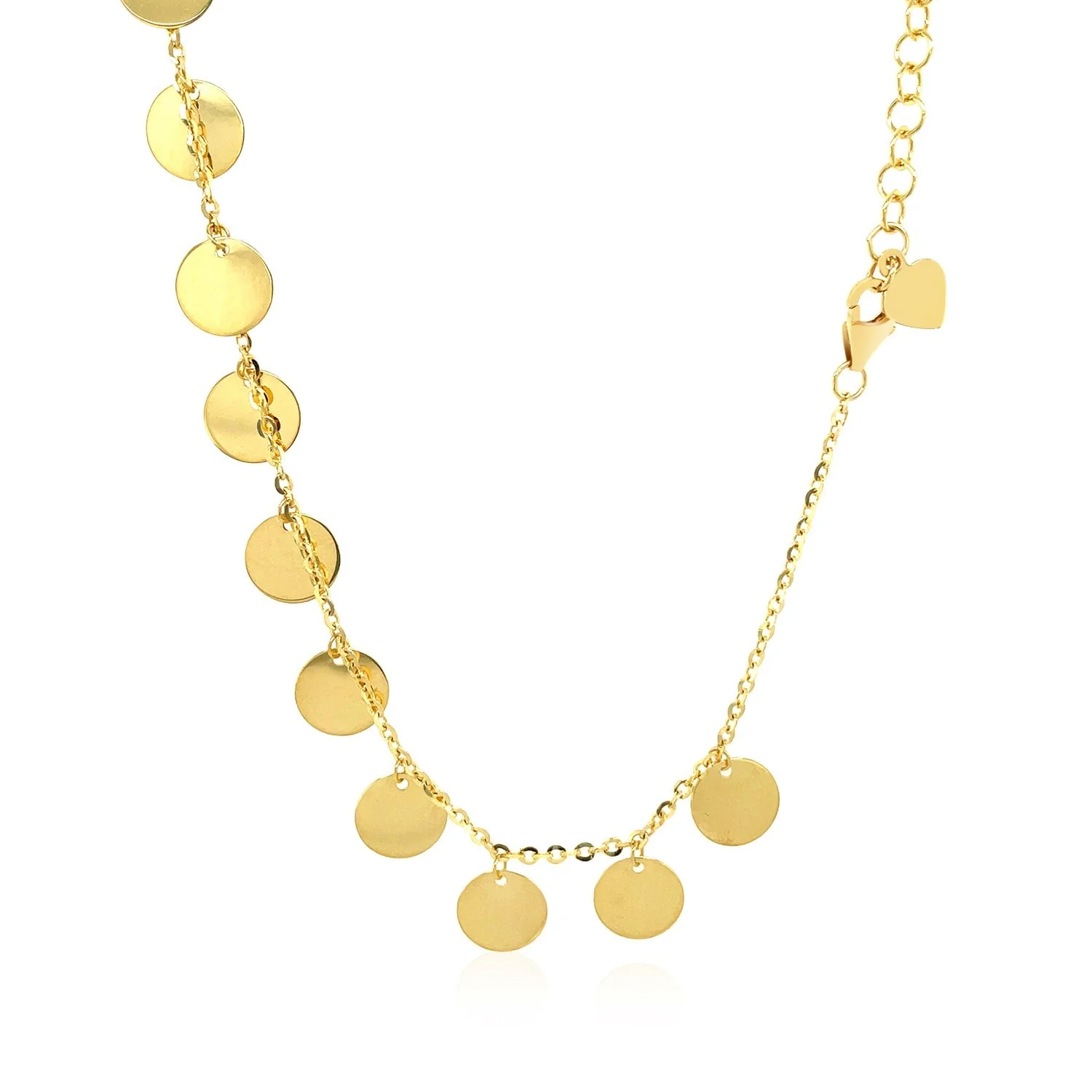 Choker Necklace with Polished Discs in 14k Yellow Gold - Image 8