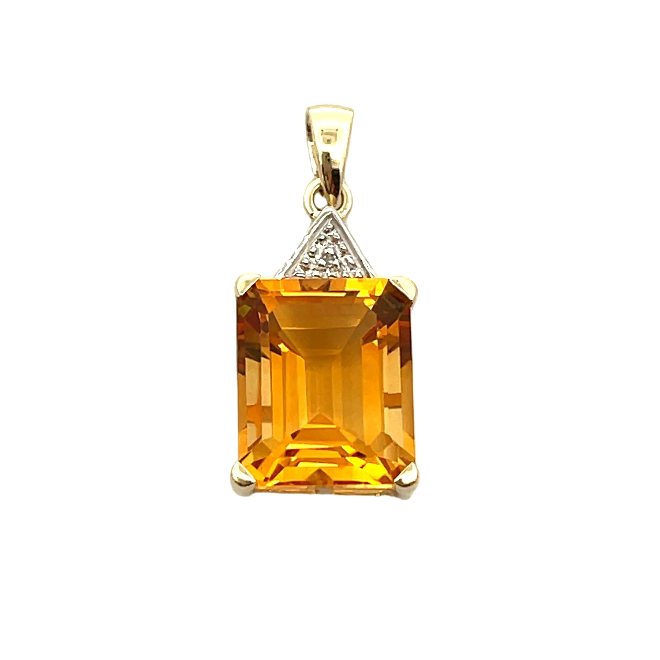 Citrine Diamond Fashion Pendants 10KT Yellow Gold - Image 3