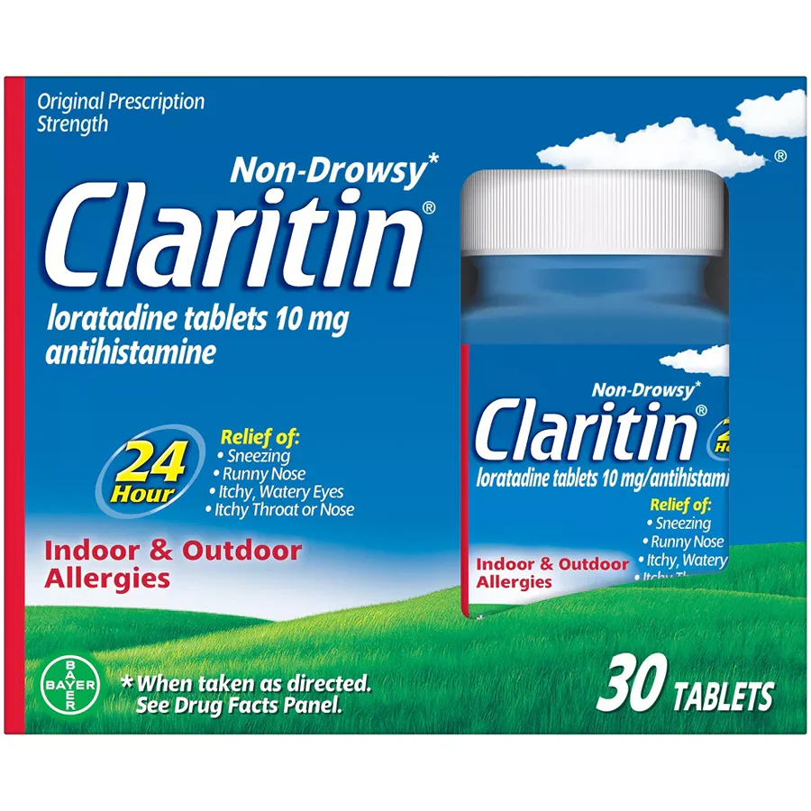 Claritin 24-Hour Non-Drowsy Allergy Relief, Loratadine 10 mg, 30 Tablets