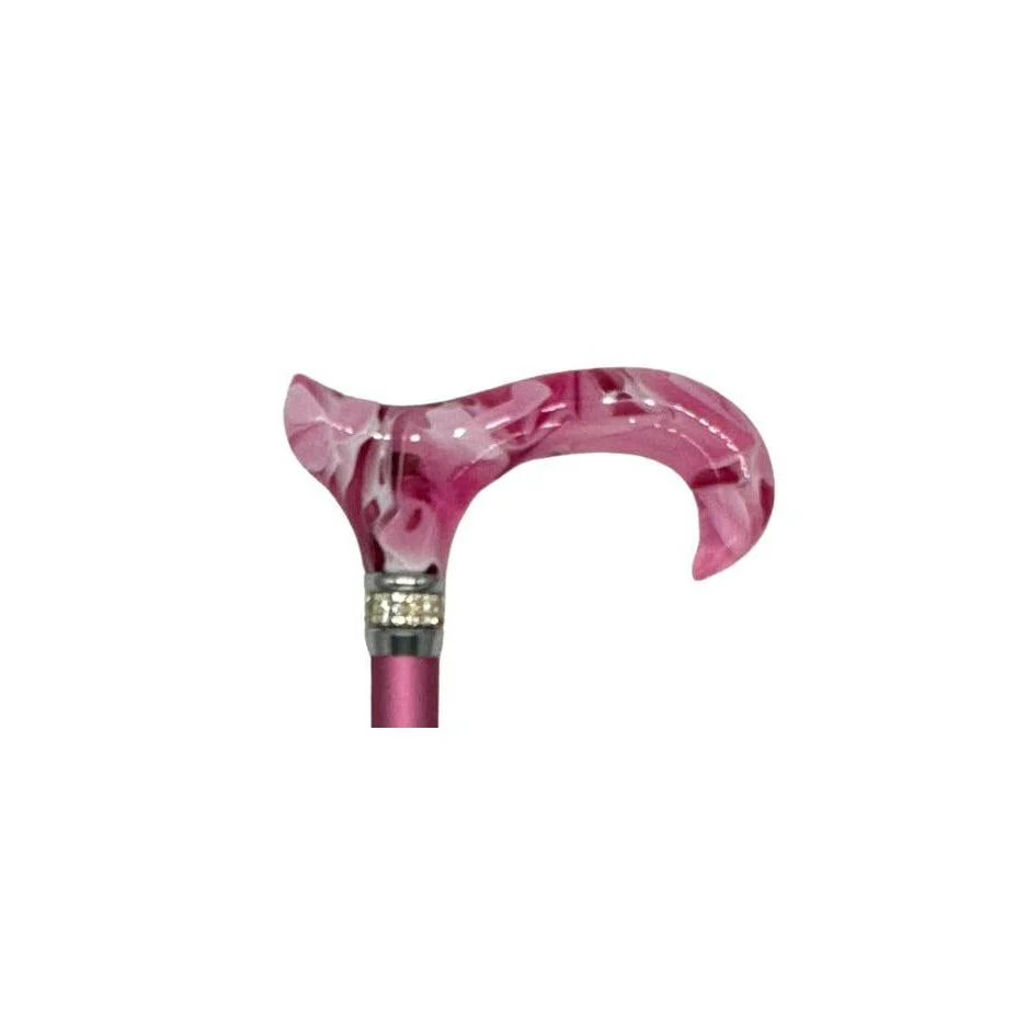 Classy Walking Canes Adjustable Fashionable Pink Rhinestone Collar - Image 3