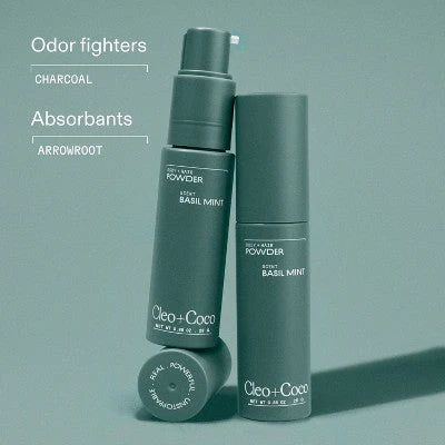 cleo+coco. Body and Hair Antiperspirants and Deodorant Powder Basil Mint 0.88oz - New - Image 4