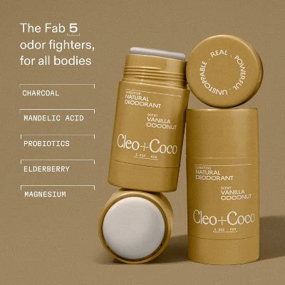 cleo+coco. Body and Hair Antiperspirants and Deodorant Powder Coconut Vanilla 0.88oz - New - Image 4