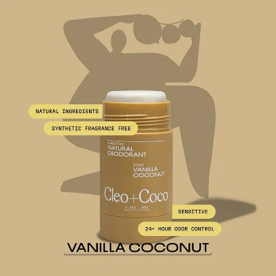cleo+coco. Body and Hair Antiperspirants and Deodorant Powder Coconut Vanilla 0.88oz - New - Image 5
