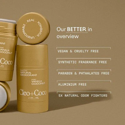 cleo+coco. Body and Hair Antiperspirants and Deodorant Powder Coconut Vanilla 0.88oz - New - Image 7