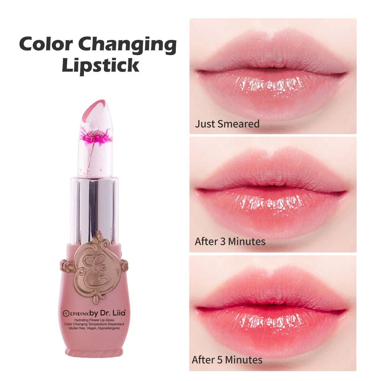 Color-Changing Flower Lip Gloss – Vegan, Gluten-Free, Hydrating Lip Balm - Image 7