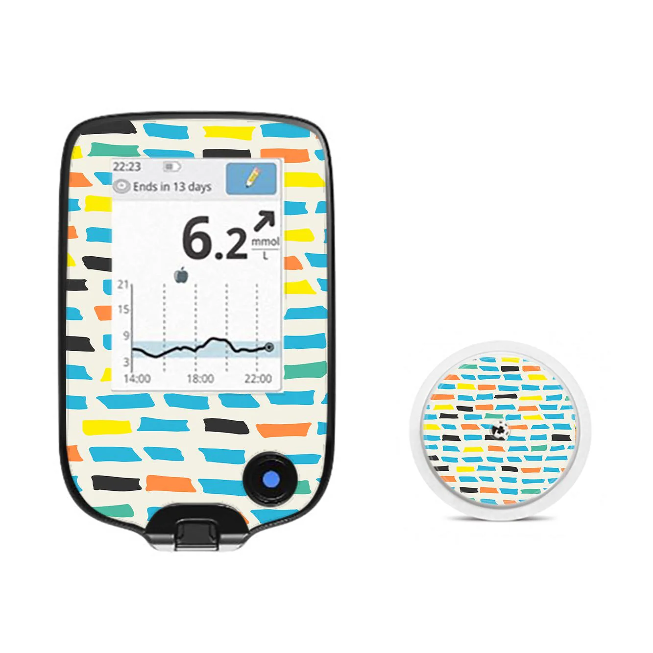Colorful Sticks Freestyle Libre 2 Sticker - Pump Peelz