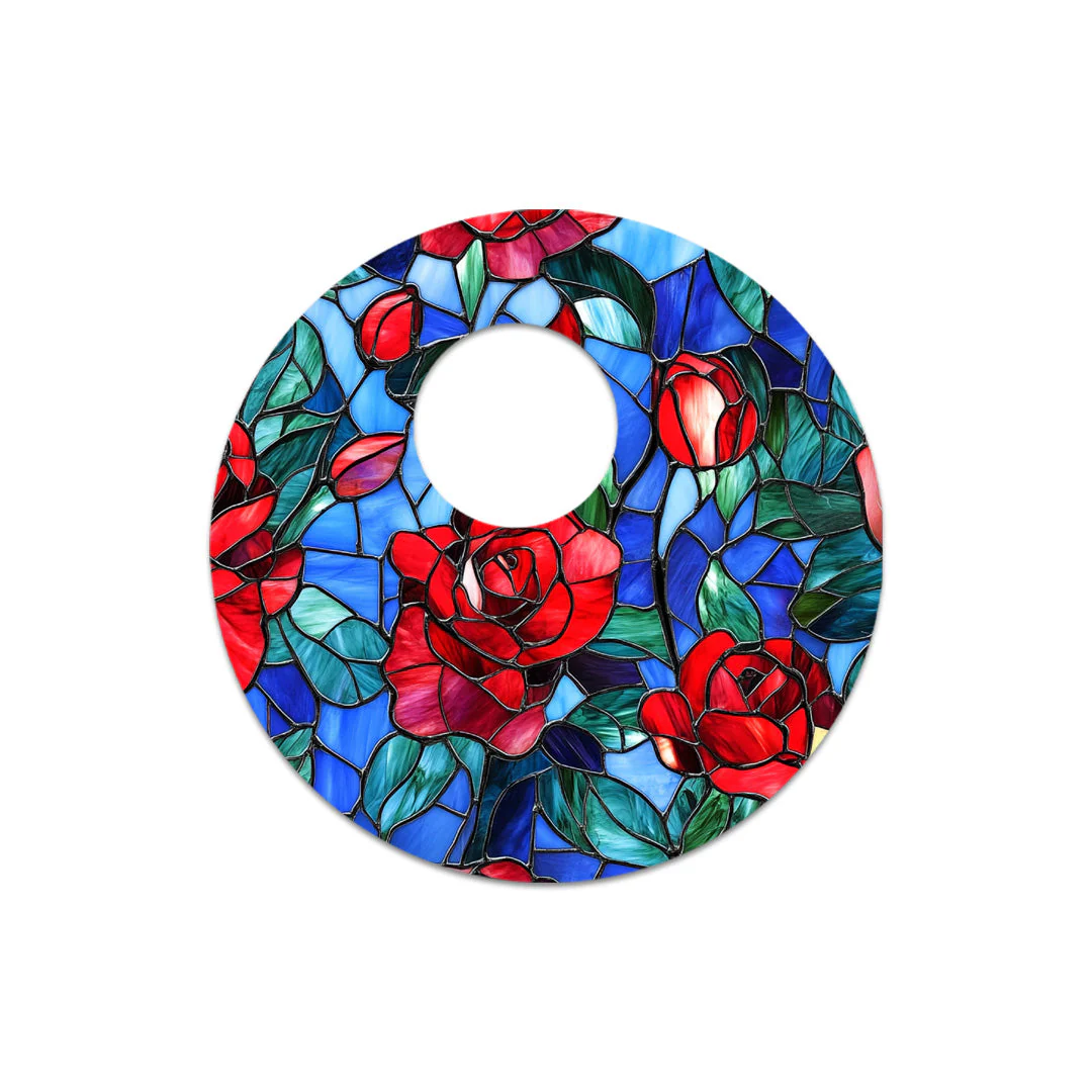 Crimson Blooms Sticker Designed for the FreeStyle Libre 3 Plus & Lingo  Sensor - Image 2
