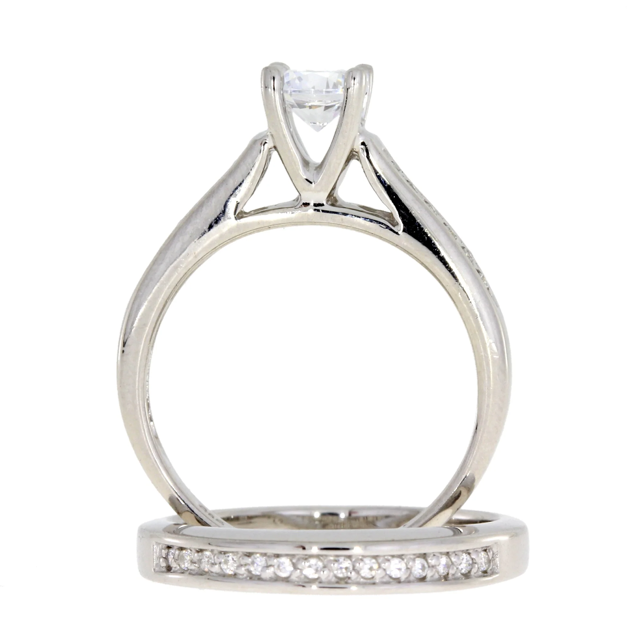 Cubic Zirconia CZ SS Bridal Sterling Silver - Image 2