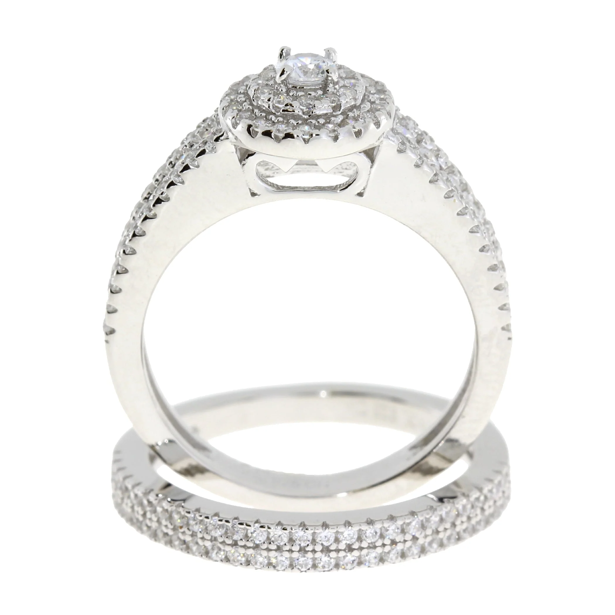 Cubic Zirconia CZ SS Bridal Sterling Silver - Image 2