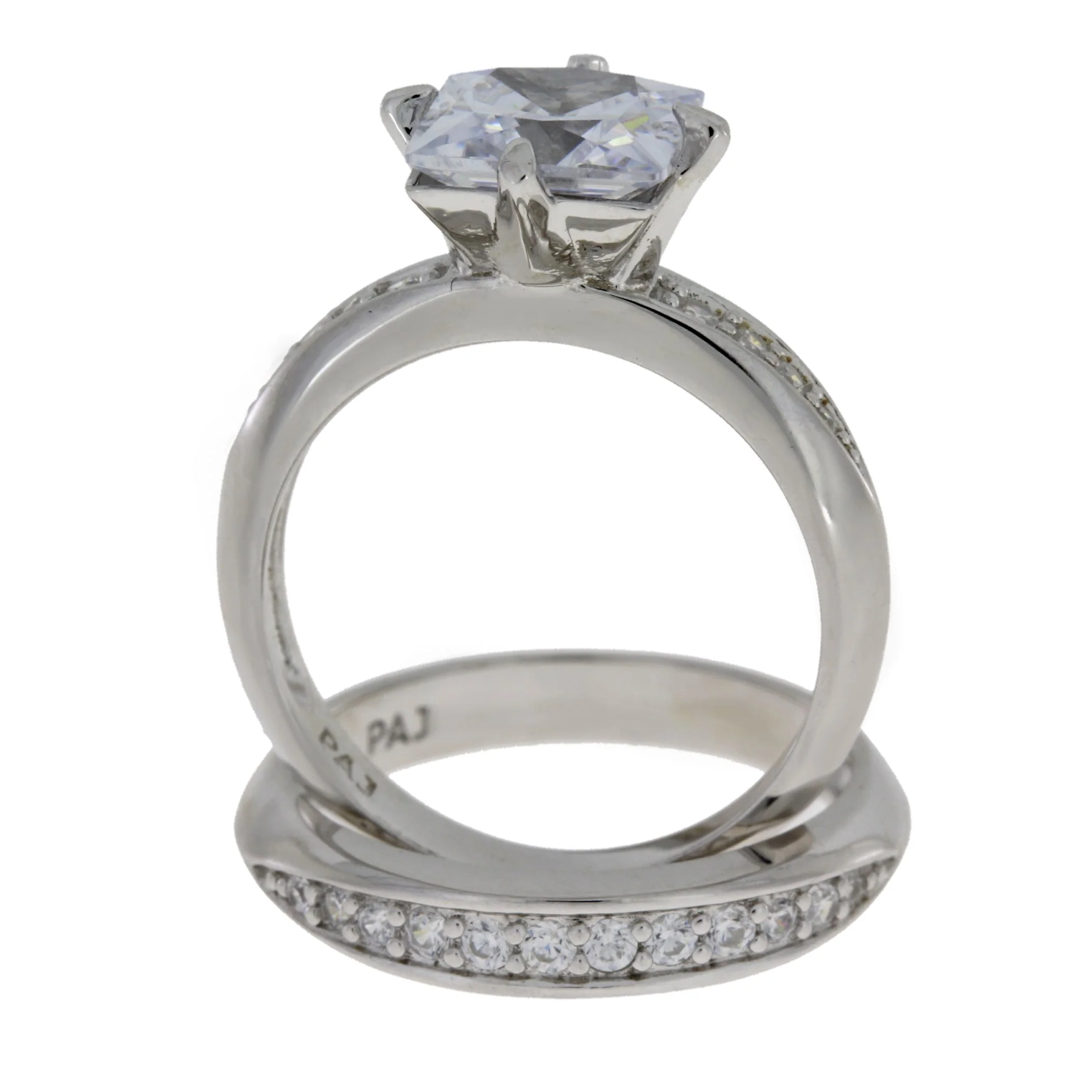 Cubic Zirconium CZ SS Bridal Sterling Silver - Image 2