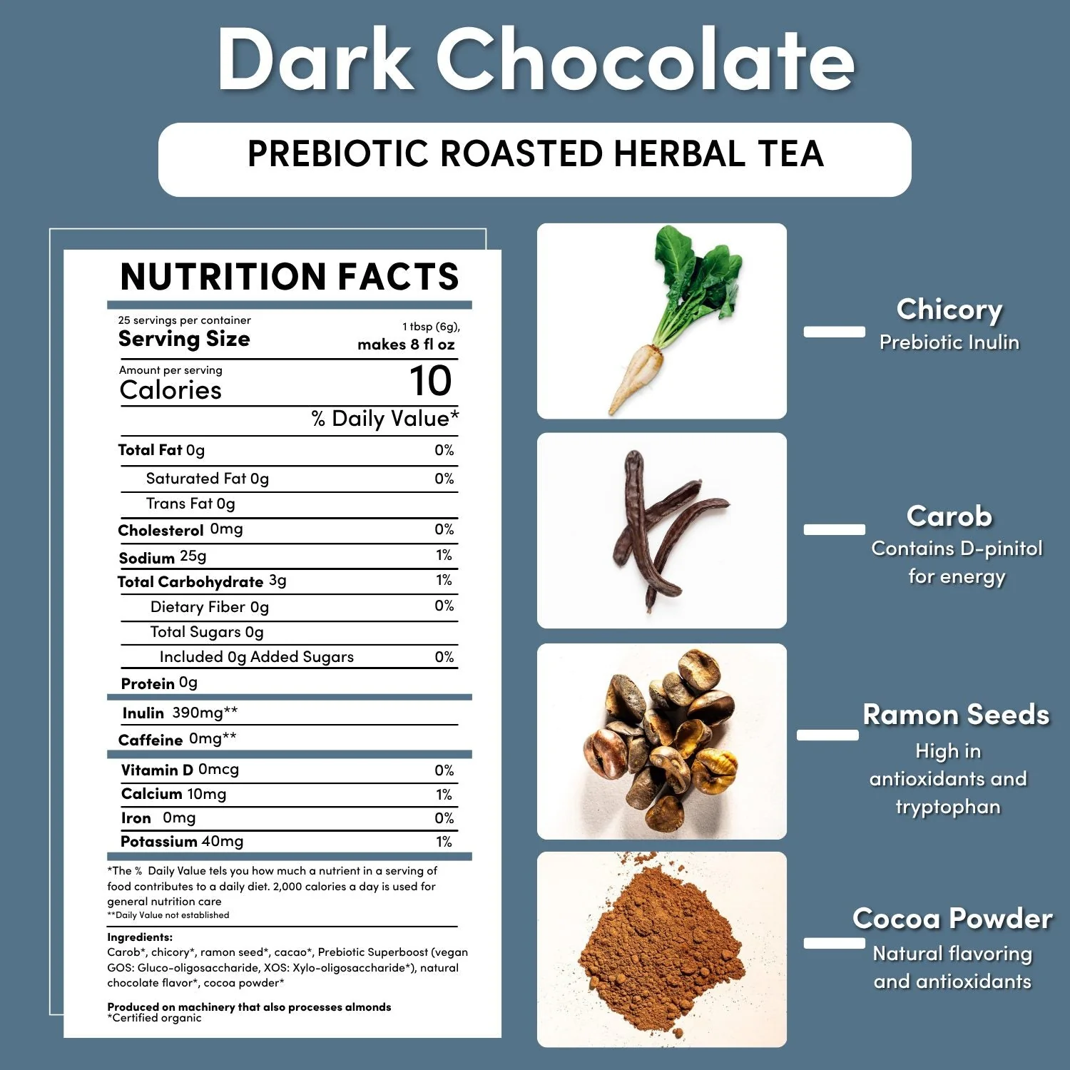 Dark Chocolate Prebiotic SuperBoost Herbal Tea - Image 9