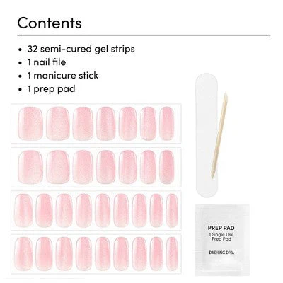 Dashing Diva Glaze Semi-Cured Gel Nail Polish Strips Ballerina Blush 32ct - New - Image 3