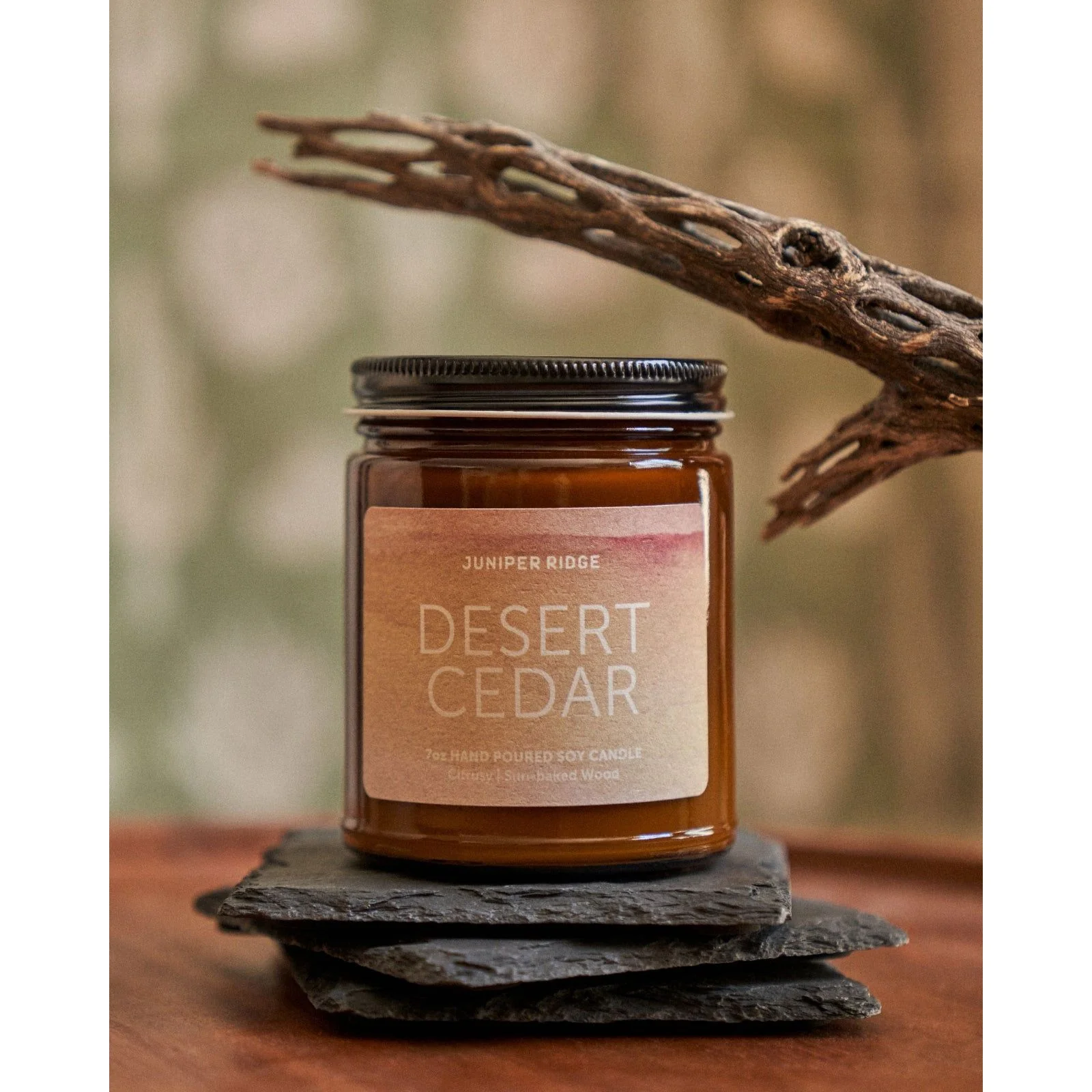 Desert Cedar Essential Oil Candle - Image 2