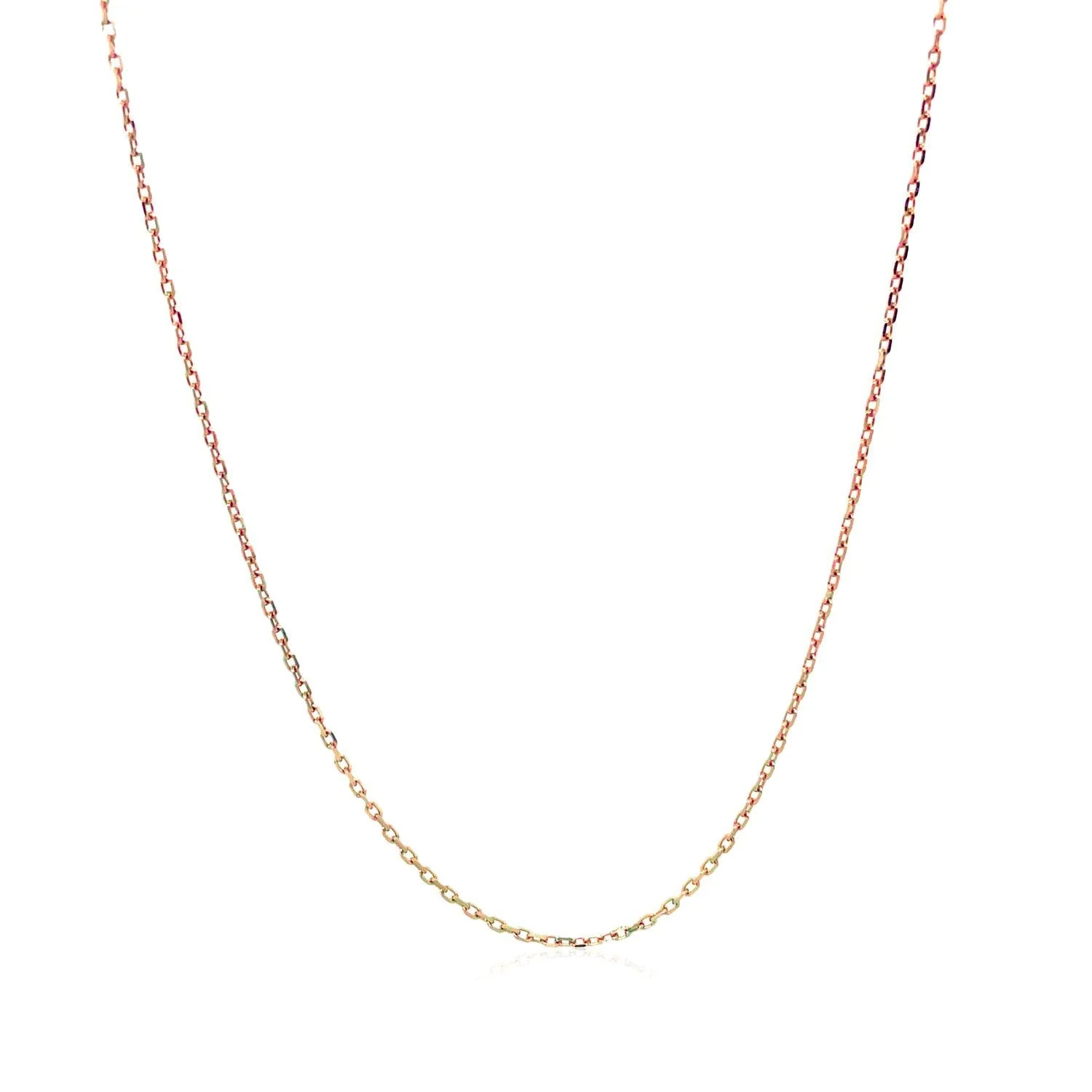 Diamond Cut Cable Link Chain in 14k Rose Gold (0.8 mm) - Image 2