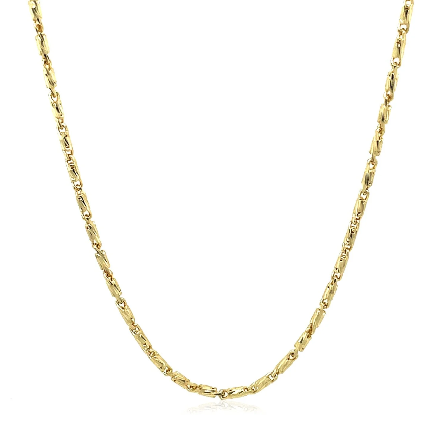 Diamond Cut Fancy Links Pendant Chain in 14k Yellow Gold (1.5mm) - Image 8