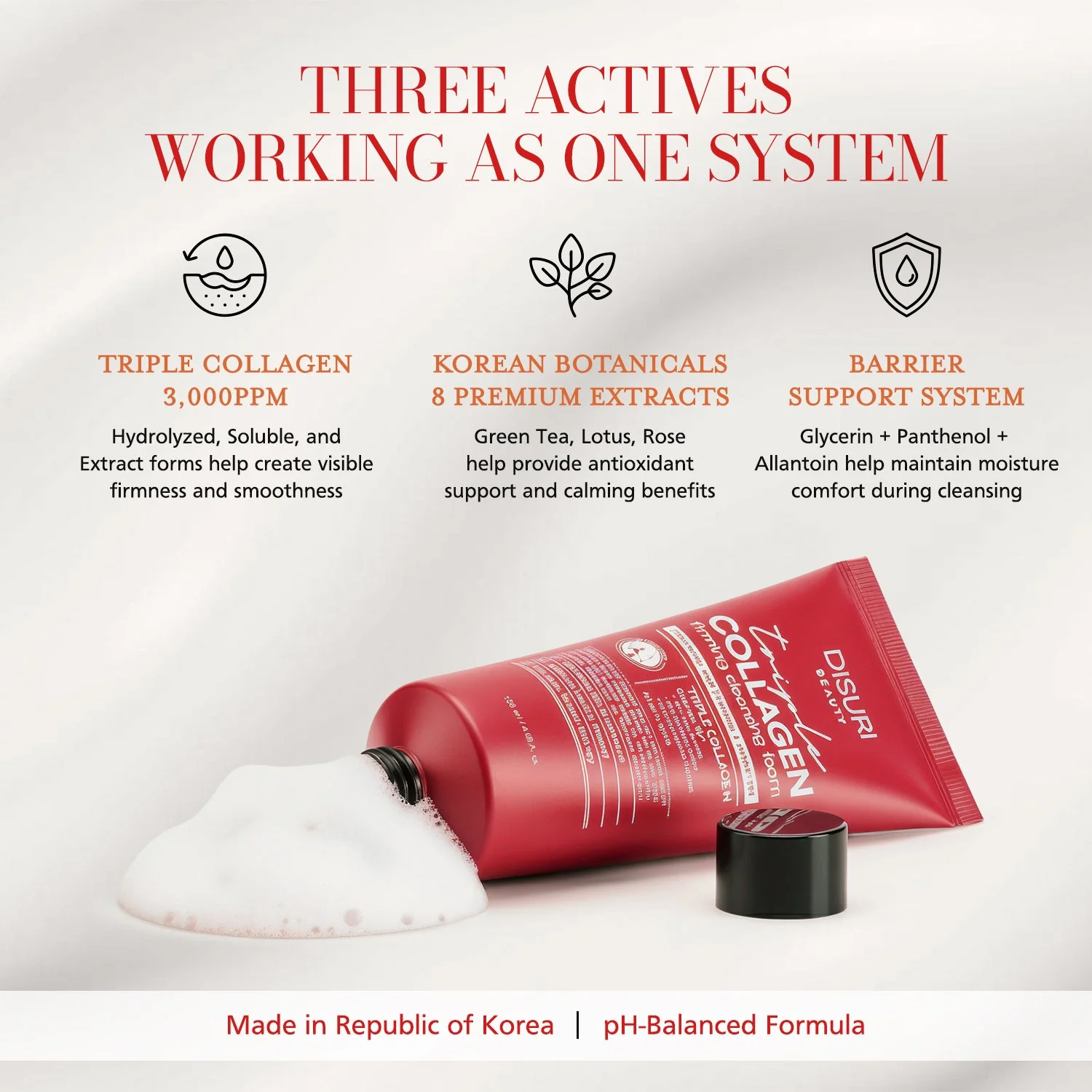 DISURI Triple Collagen Firming Foam - Korean Anti-Aging Cleanser with 3,000ppm Collagen Complex - Image 9