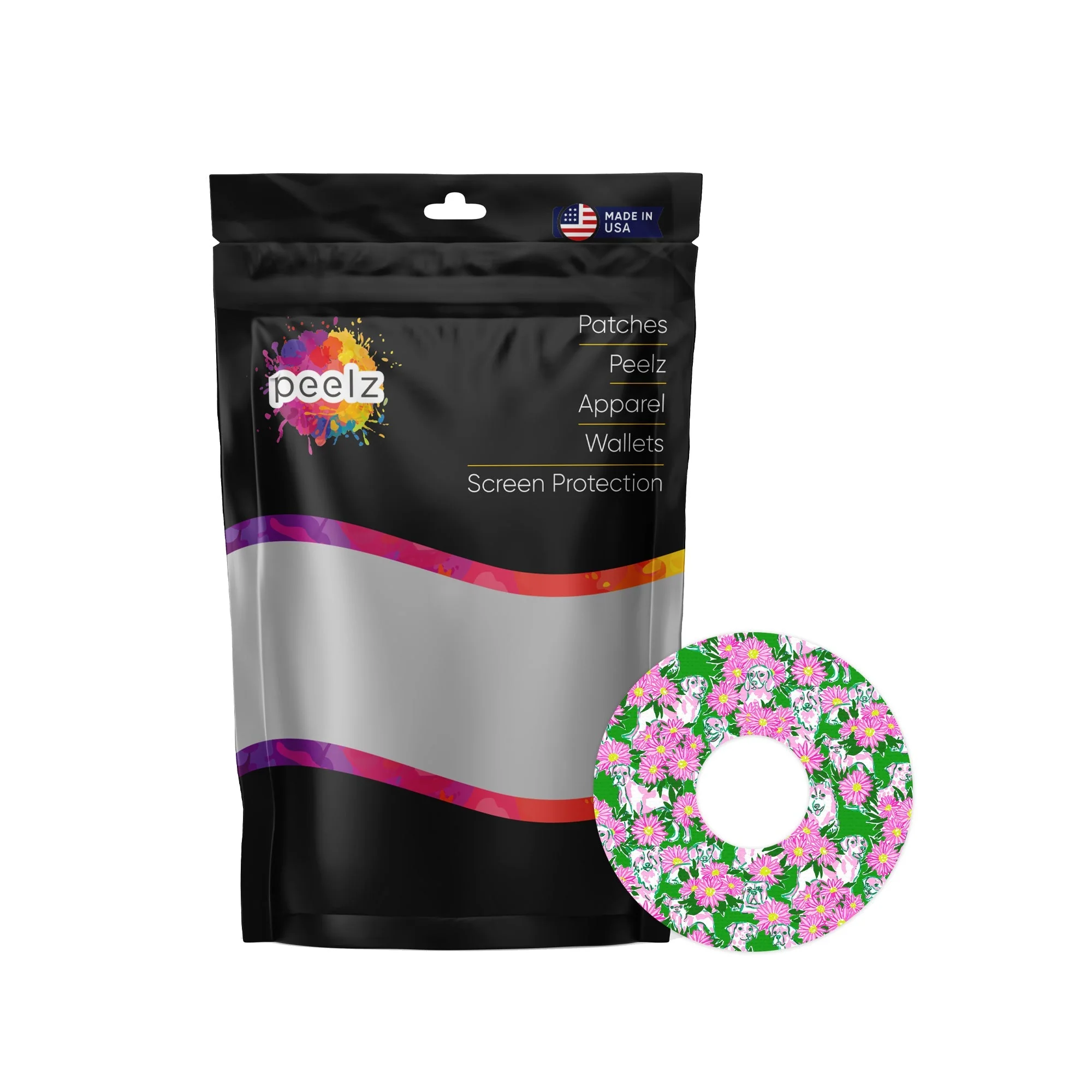 Dogs and Daisies Patch FreeStyle Libre 3 Plus & Lingo  Patch Tape - Pump Peelz - Image 2