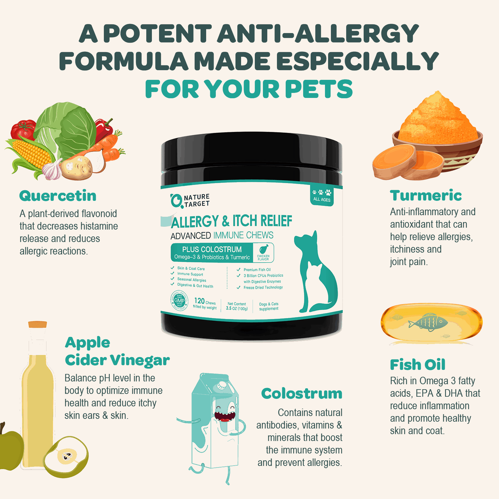 Dogs & Cats Allergy Relief Chews, 3 Billion CFUs - Image 4
