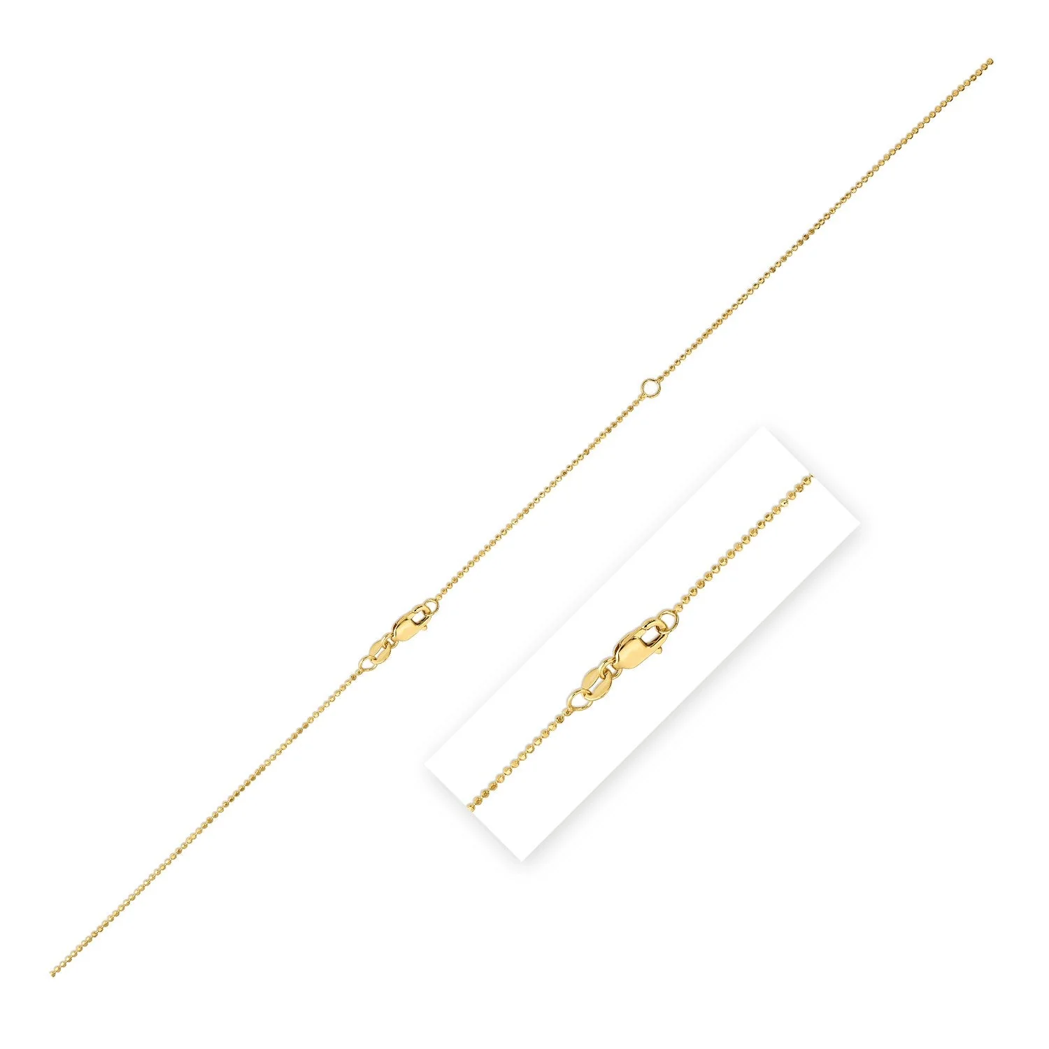 Double Extendable Bead Chain in 14k Yellow Gold (1.00 mm) - Image 2