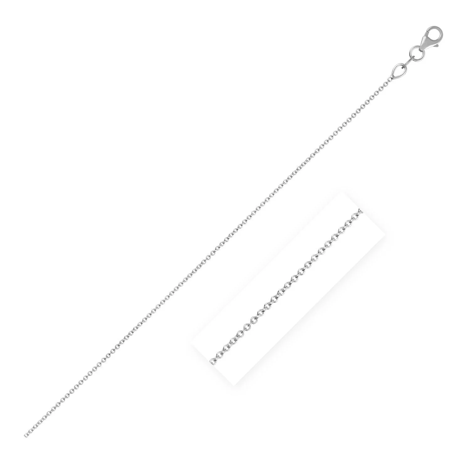 Double Extendable Cable Chain in 14k White Gold (1.0mm) - Image 3