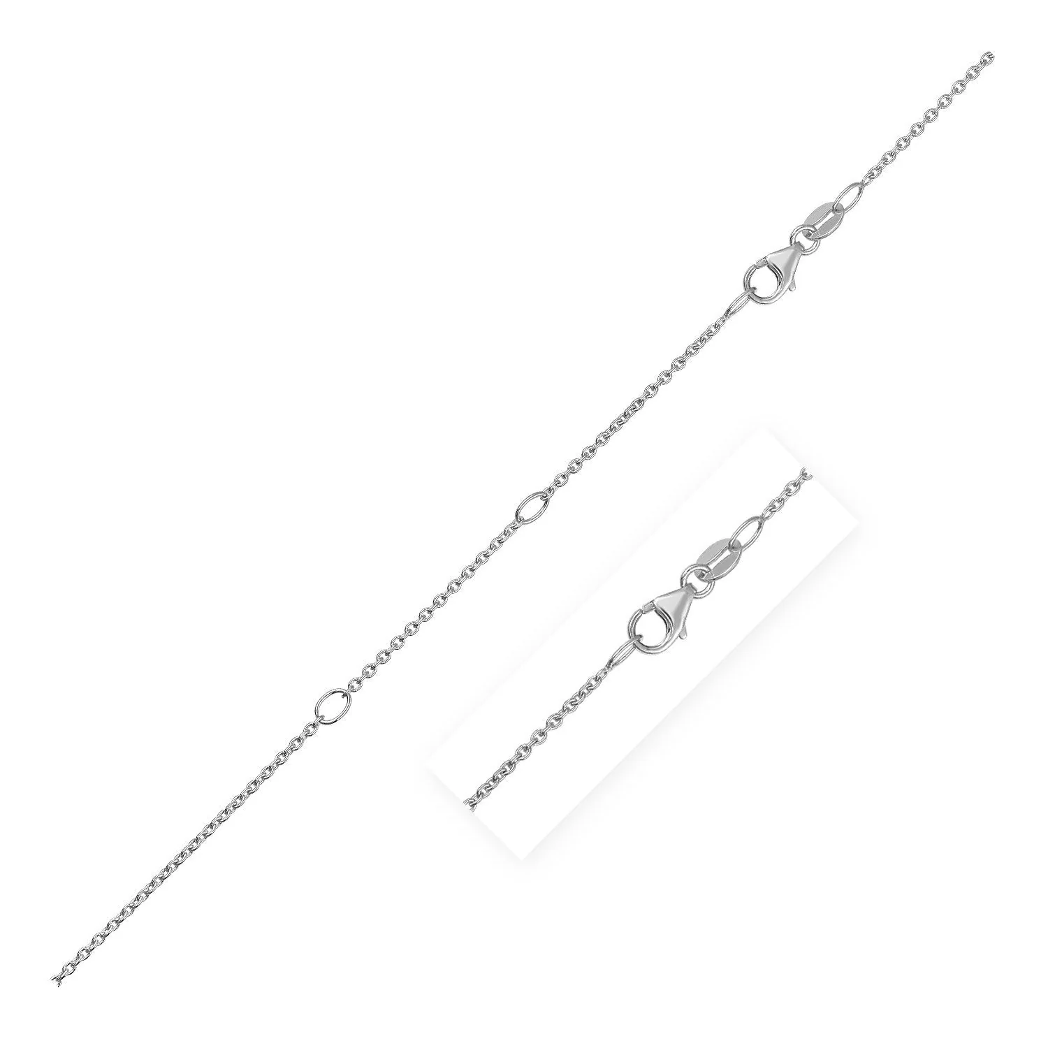 Double Extendable Cable Chain in 14k White Gold (1.2mm) - Image 3