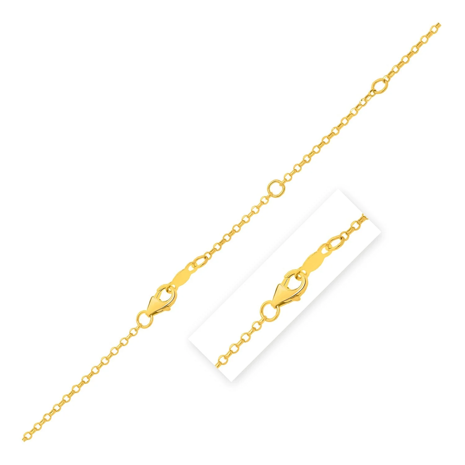 Double Extendable Cable Chain in 14k Yellow Gold (1.40 mm) - Image 4