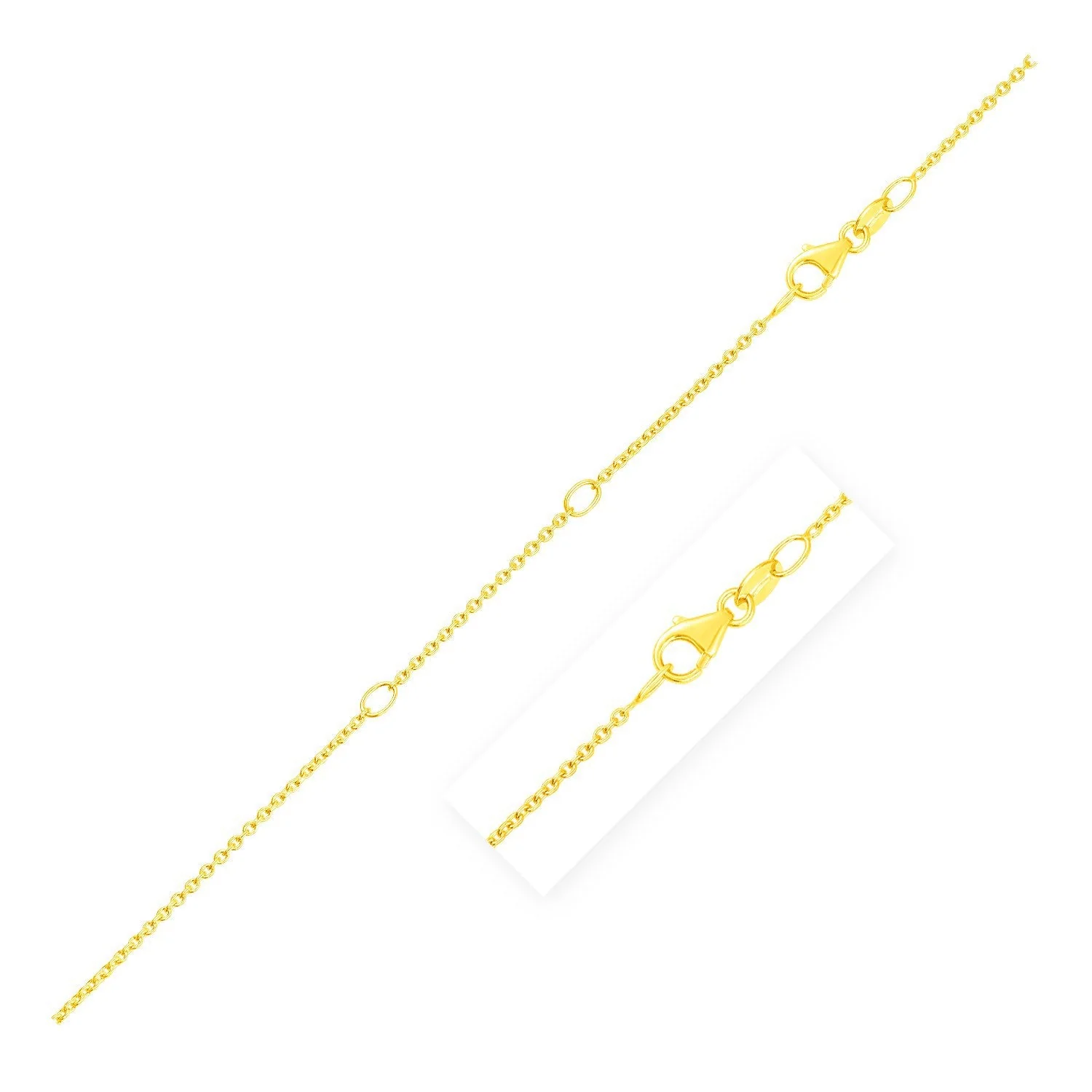 Double Extendable Diamond Cut Cable Chain in 14k Yellow Gold (1.4mm) - Image 3